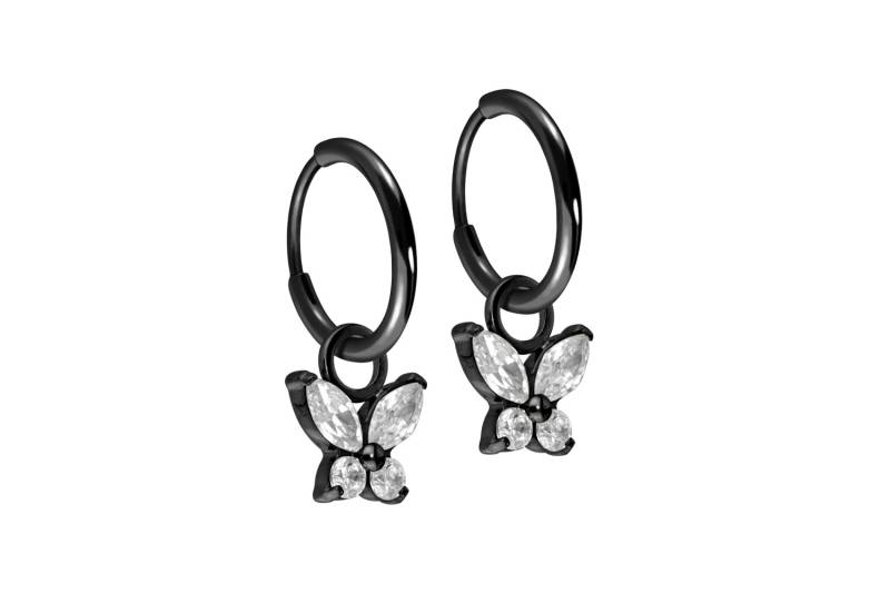 Titan Ohrclicker Creolen KRISTALLSCHMETTERLING Titan Ohrclicker Creolen KRISTALLSCHMETTERLING von Filango