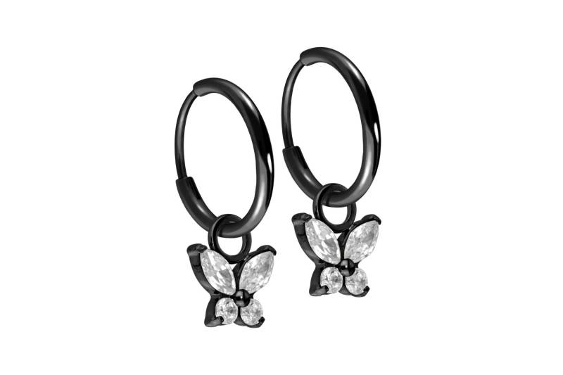 Titan Ohrclicker Creolen KRISTALLSCHMETTERLING Titan Ohrclicker Creolen KRISTALLSCHMETTERLING von Filango
