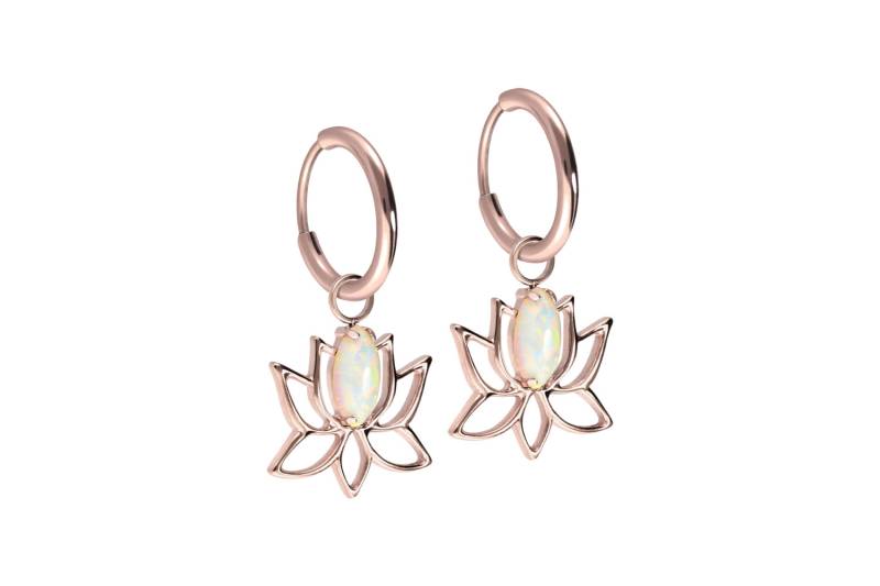 Titan Ohrclicker Creolen LOTUSBLÜTE + SYNTHETISCHER OPAL Titan Ohrclicker Creolen LOTUSBLÜTE + SYNTHETISCHER OPAL von Filango