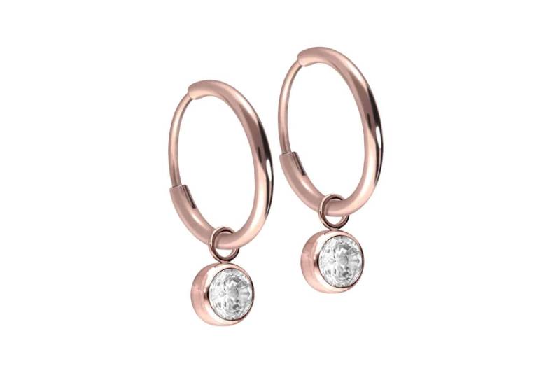 Titan Ohrclicker Creolen RUNDER KRISTALL von Filango