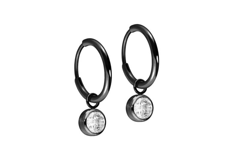 Titan Ohrclicker Creolen RUNDER KRISTALL von Filango