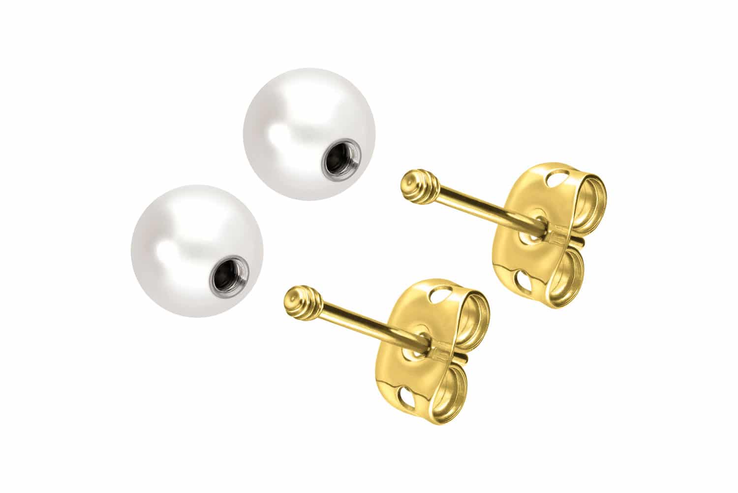 Titan Ohrstecker ECHTE FRISCHWASSERPERLE von Filango