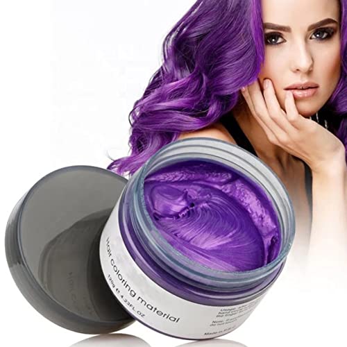 FILFEEL Haarfarbe Wachs, 120g Haar Styling Schlamm für Männer Frauen Einweg Unisex Farbstoff Salbe DIY Friseurcreme für Halloween Party Cosplay(Violett) von FILFEEL