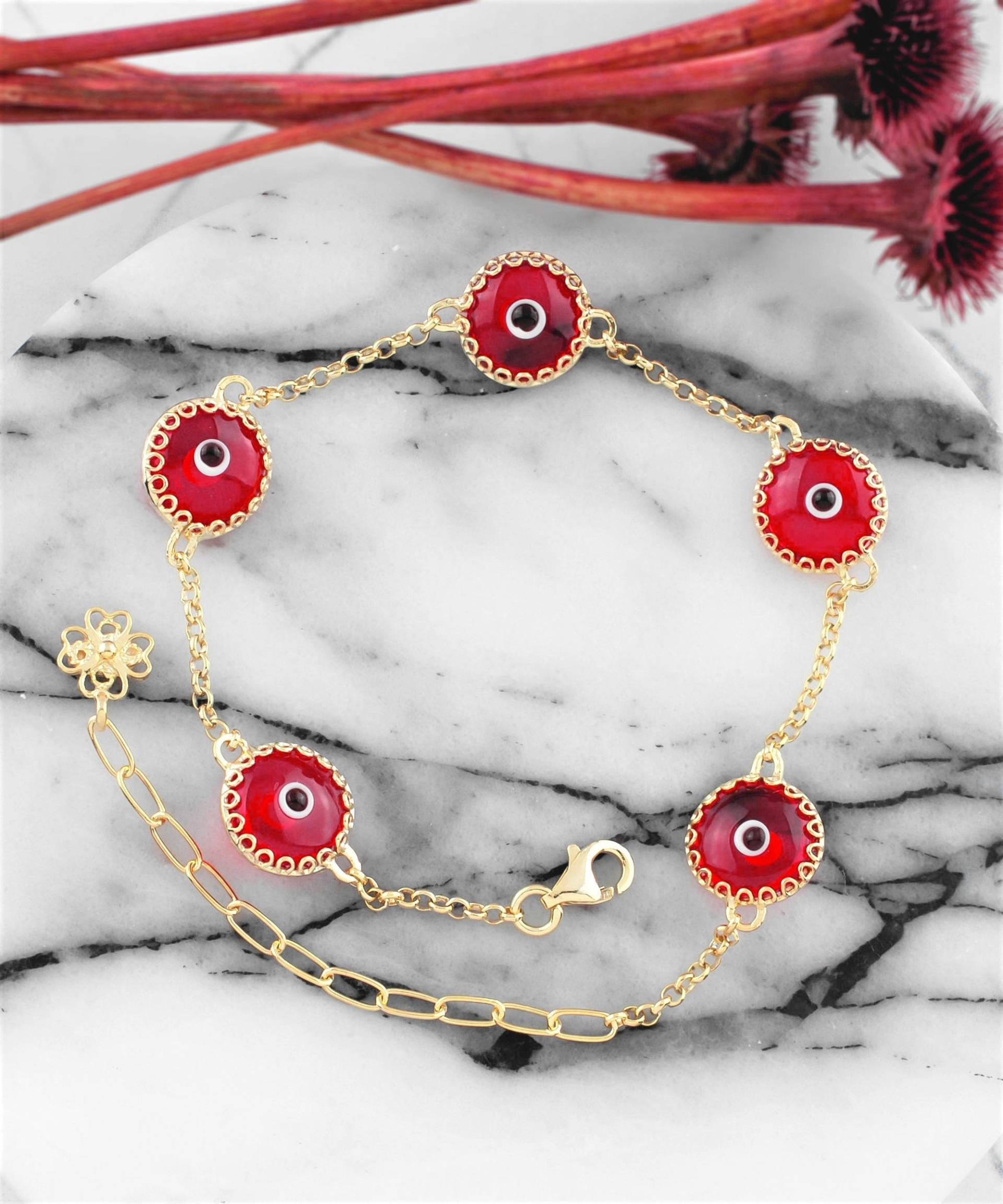 Vergoldetes Silber-Orange-Evil-Eye-Kettenarmband, 10 Mm Transparente Orangefarbene Muranoglasperlen, Mit Gold Gefülltes Schutzarmband Für Pech Vergoldetes Silber-Orange-Evil-Eye-Kettenarmband, 10 Mm Transparente Orangefarbene Muranoglasperlen, Mit Gold Gefülltes Schutzarmband Für Pech von FiligranSilver