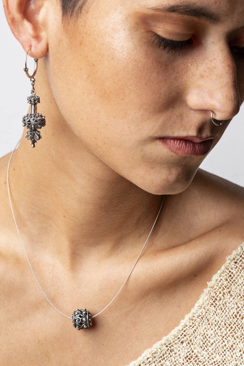 Wunderschöne Lange Silberohrringe. Kürbis Ohrringe. Handmade Schmuck. 925Er Silber. Vintage-stil. Luis Méndez Artesanos. Spanien von FiligranaGallery