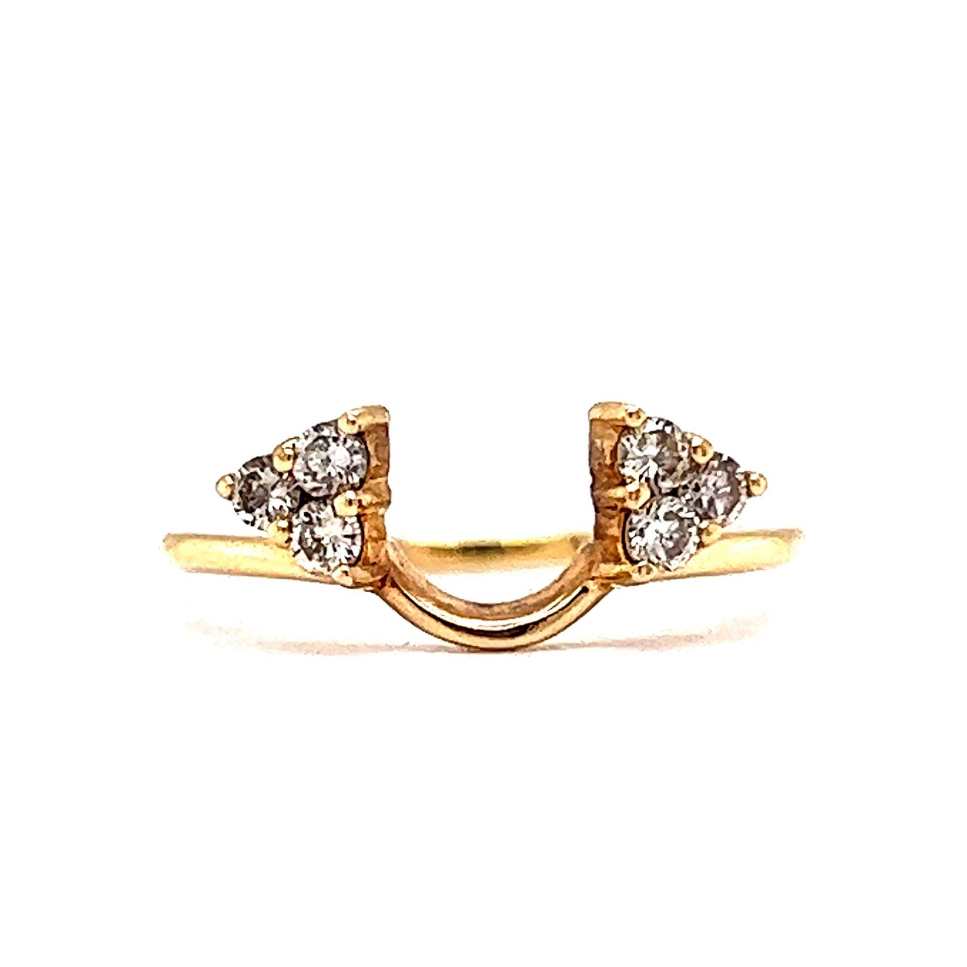 Gelbgold Cluster Diamant Ehering Guard in 14K von FiligreeJewelers