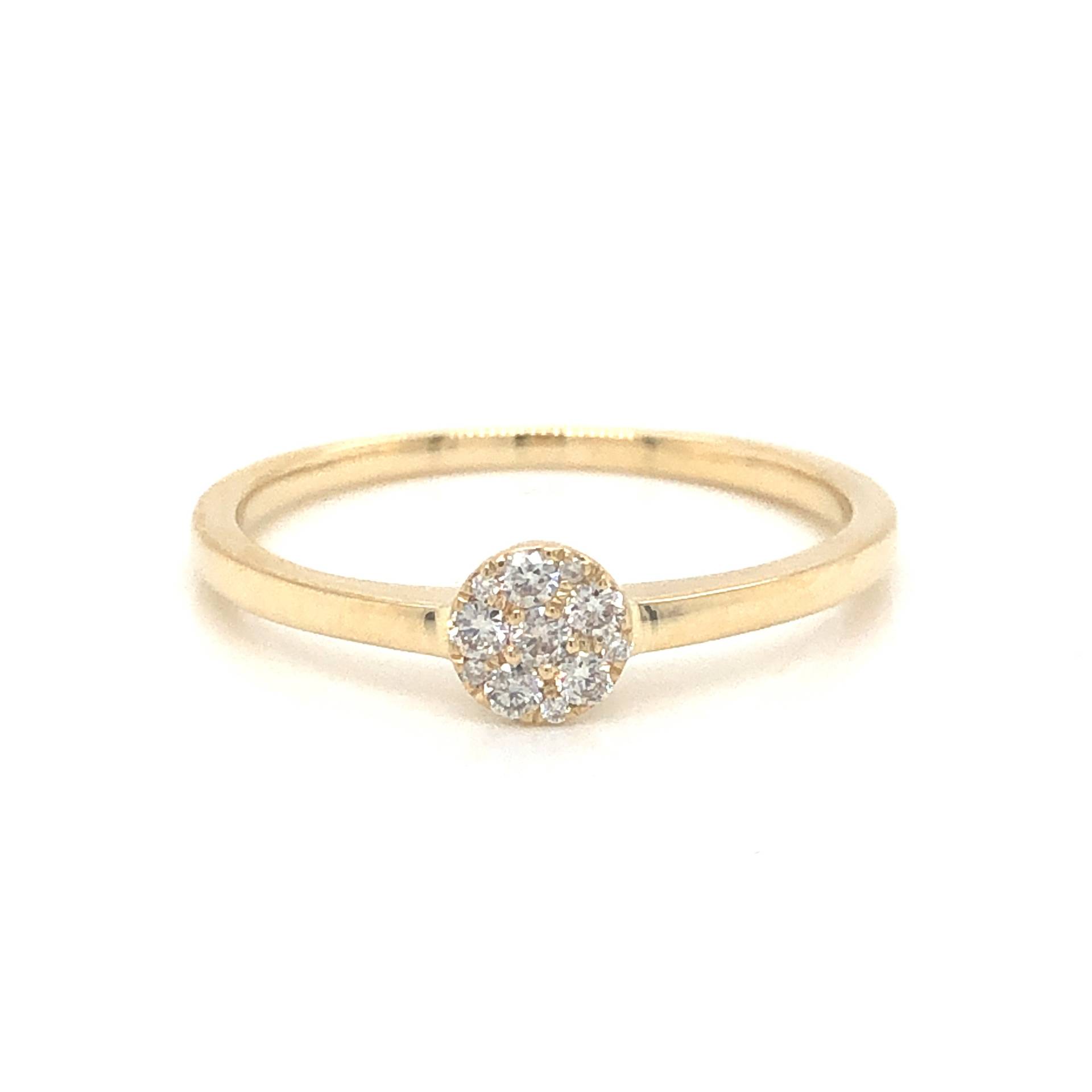 Pave Diamant Cluster Ring Aus 750Er Gelbgold von FiligreeJewelers