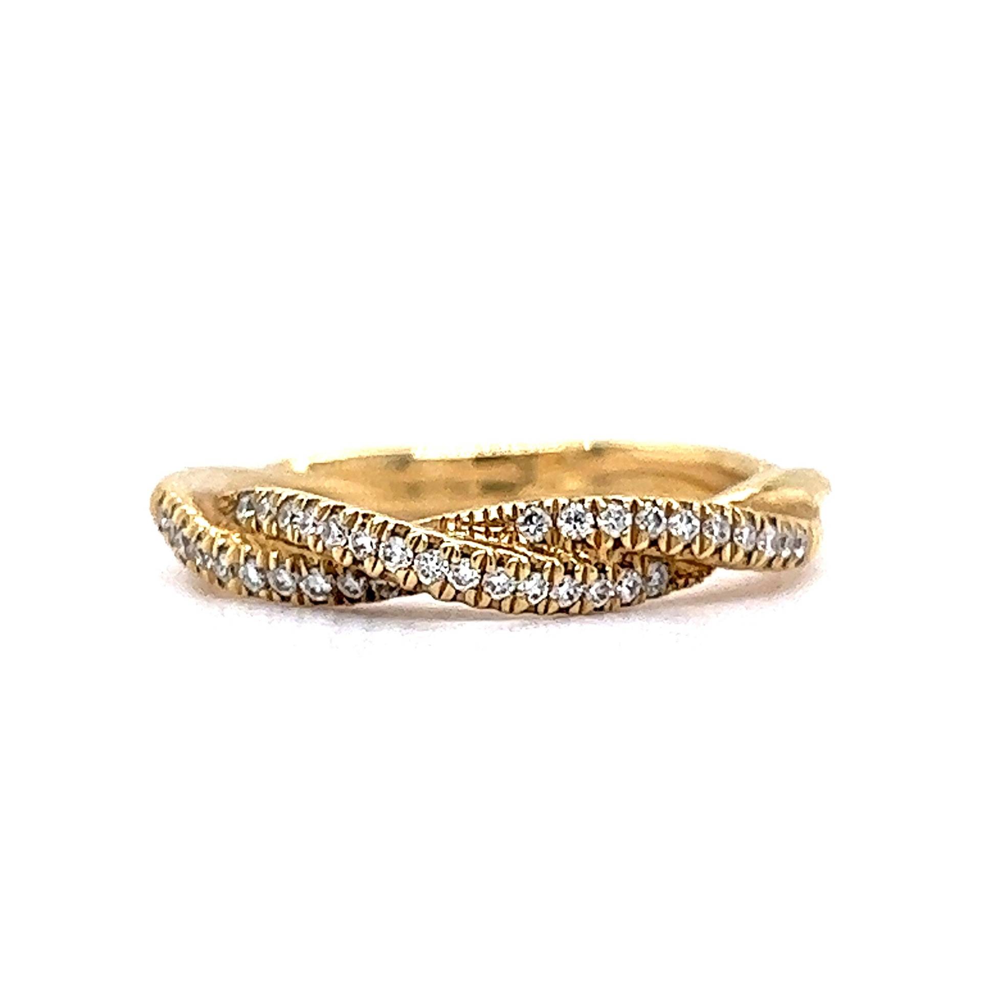 Twisted Diamant Ehering 14K Gelbgold von FiligreeJewelers