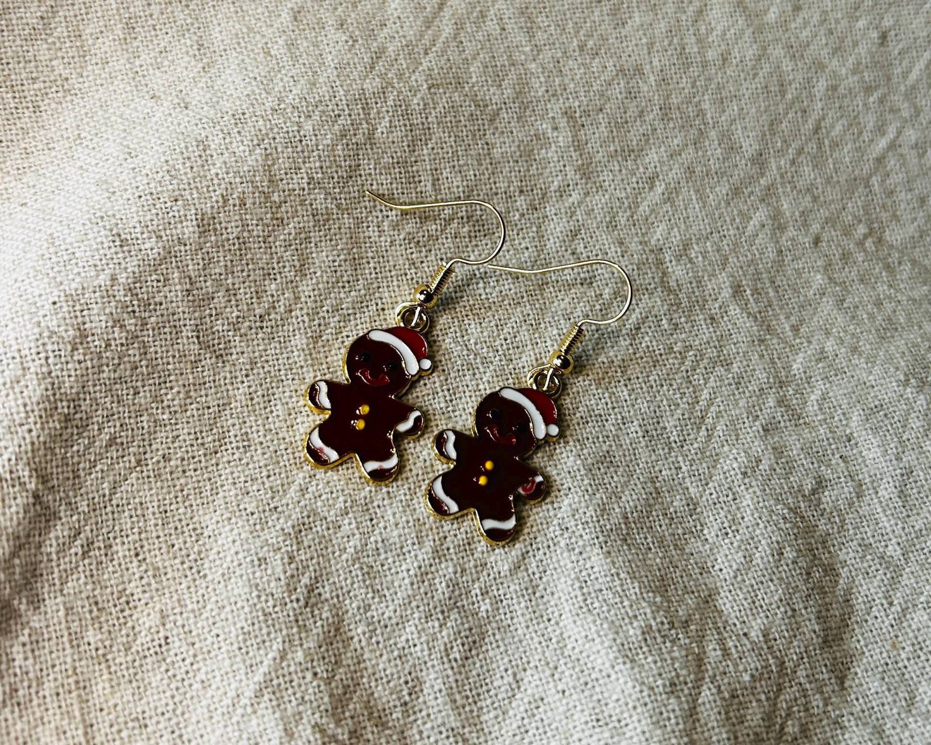 Ohrringe Lebkuchen Weihnachten Nikolaus Gold Braun von FiligreeLu