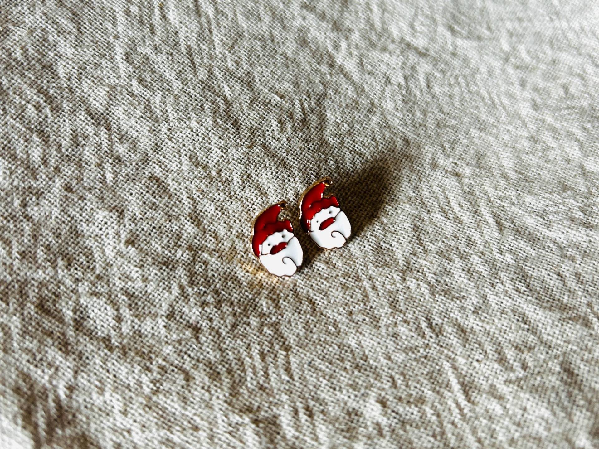 Ohrringe Weihnachtsmann Weihnachtsmütze Nikolausmütze Christkind Weihnachten Nikolaus Gold Rot Weiß von FiligreeLu