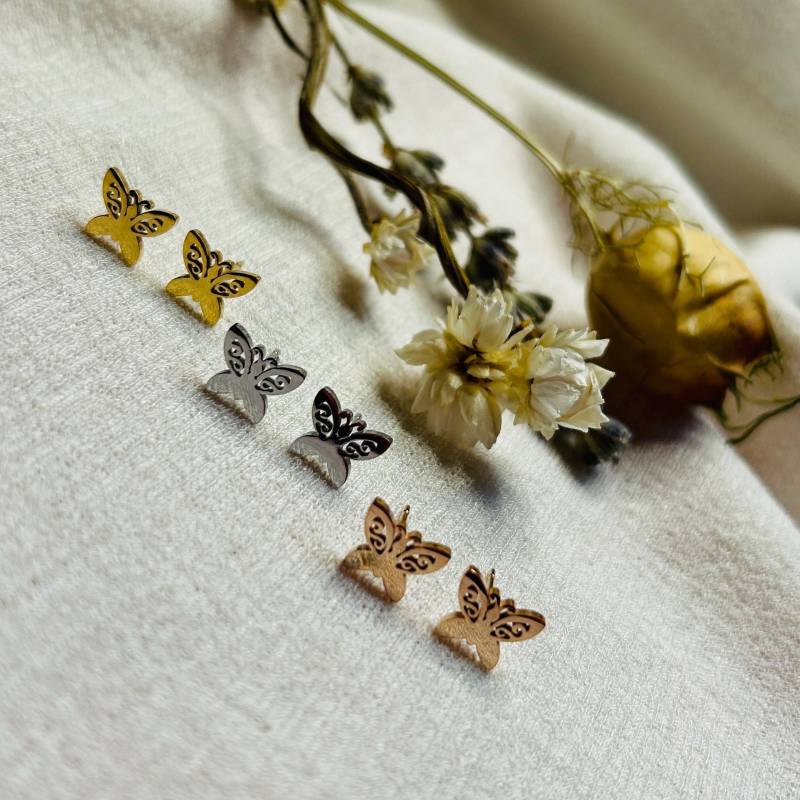 Schmetterling Ohrstecker, Ohrringe, Gold, Silber, Roségold, Geschenk Für Sie, Kinder Schmetterling Ohrstecker, Ohrringe, Gold, Silber, Roségold, Geschenk Für Sie, Kinder von FiligreeLu