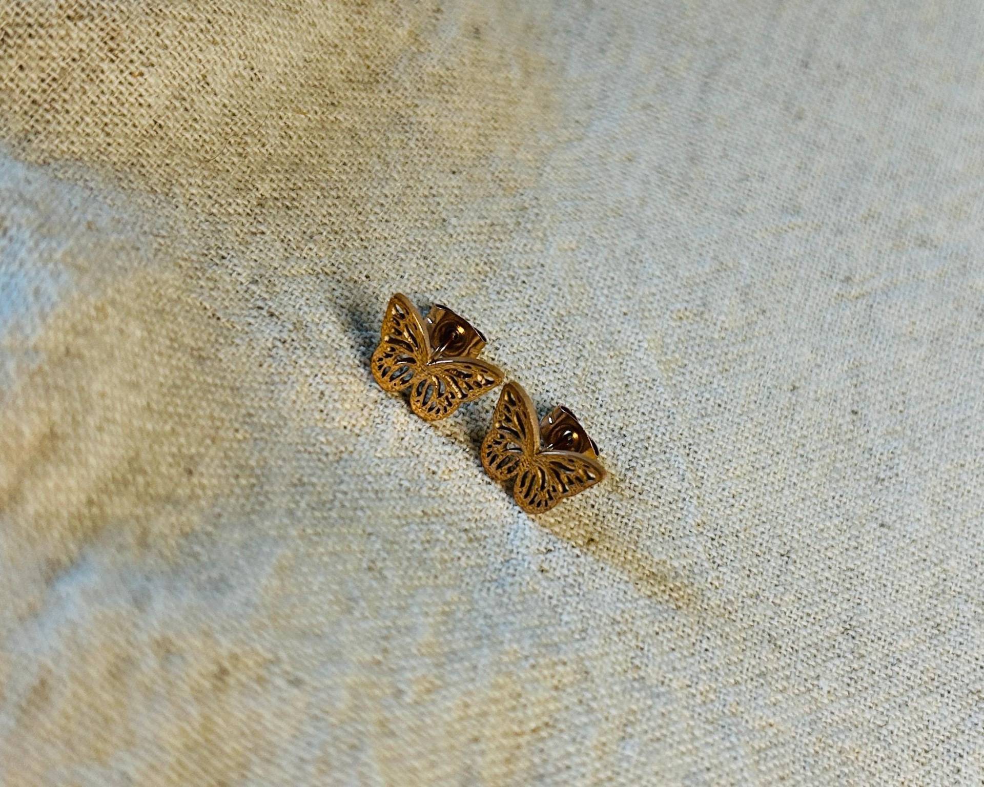 Schmetterling Ohrstecker, Ohrringe, Gold, Silber, Roségold, Geschenk Für Sie, Kinder von FiligreeLu
