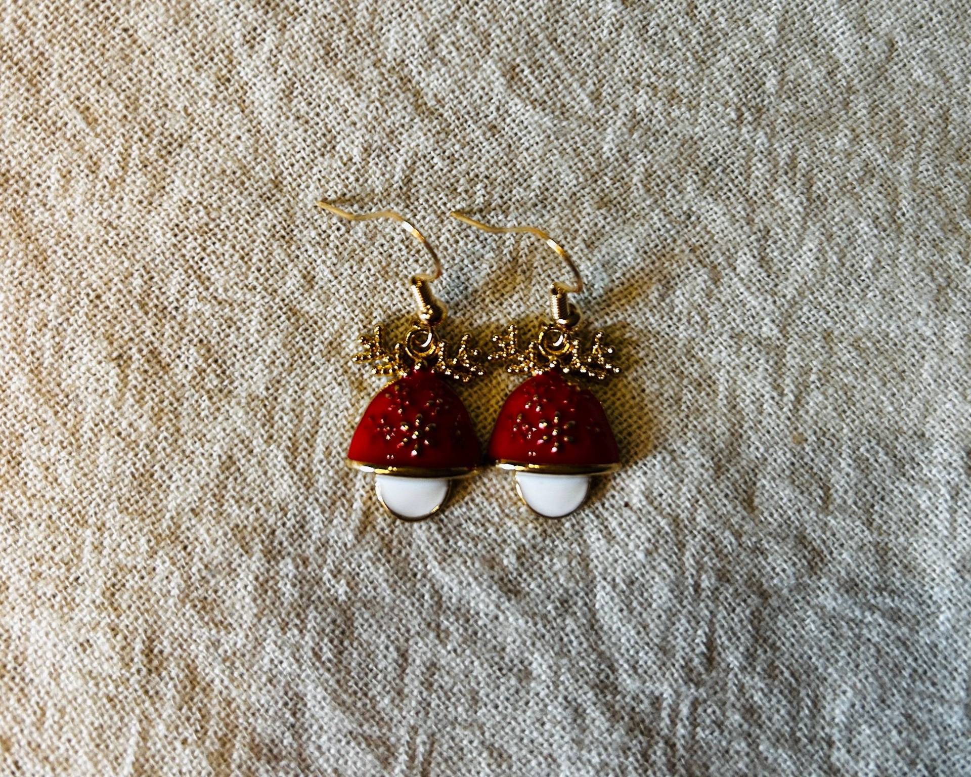 Weihnachts-Ohrringe Christkind Weihnachten Nikolaus Gold Rot Weiß von FiligreeLu