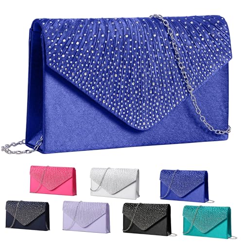 Fililogor Damen Umschlag Clutch Glitzer Umhängetasche Elegant Abendtasche Clutch Brauttasche mit Kette für Hochzeit, Prom, Party von Fililogor