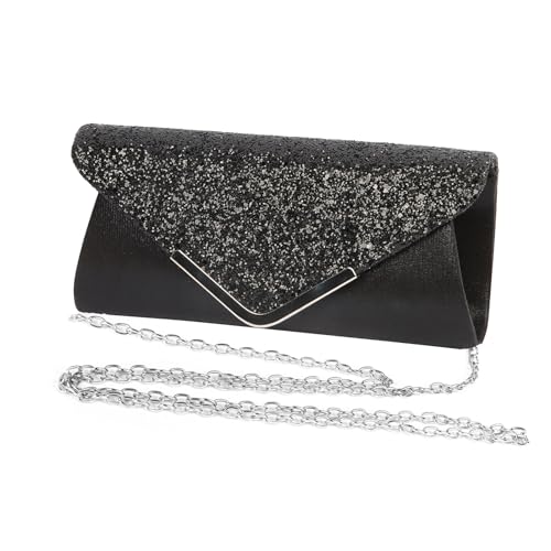 Fililogor Glittered Women's Clutch Bag, Elegante Damen Abend Handtasche Umhängetasche mit abnehmbarer Kette Clutch Party Bag Für Tänze und Partys von Fililogor