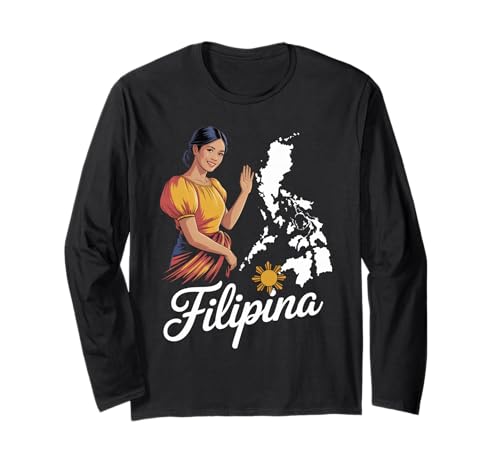 Traditionelles Filipina Pride Woman Kostüm Heritage Culture Langarmshirt von Filipino National Dress Filipiniana Costume Pinoy