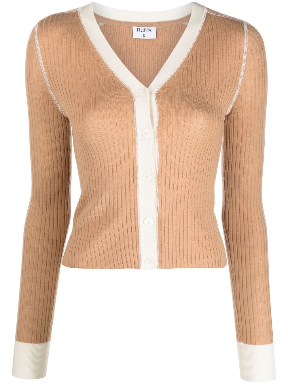 Filippa K Gerippter Cardigan mit V-Ausschnitt - Nude von Filippa K