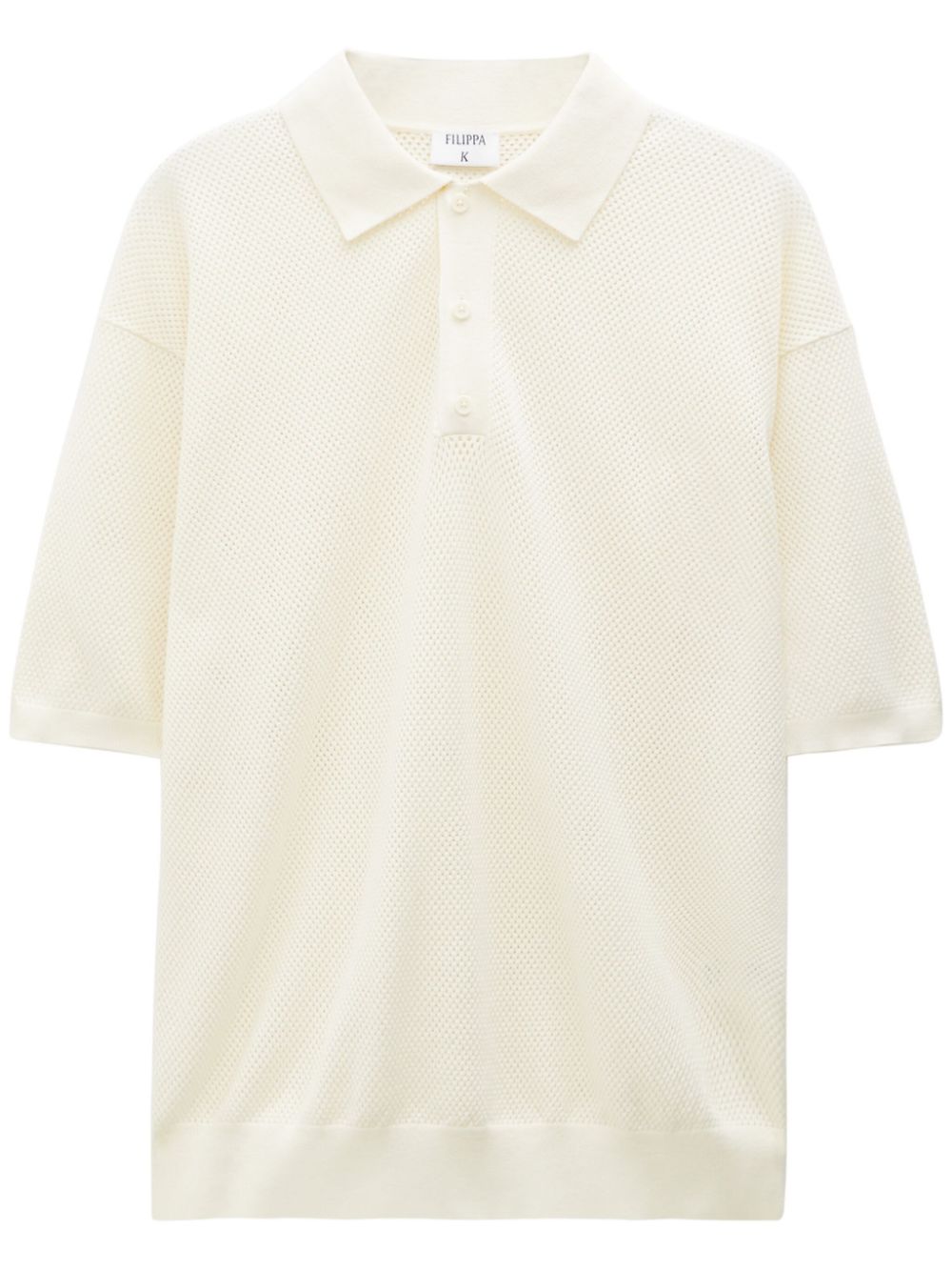 Filippa K Poloshirt in Mesh-Optik - Nude von Filippa K