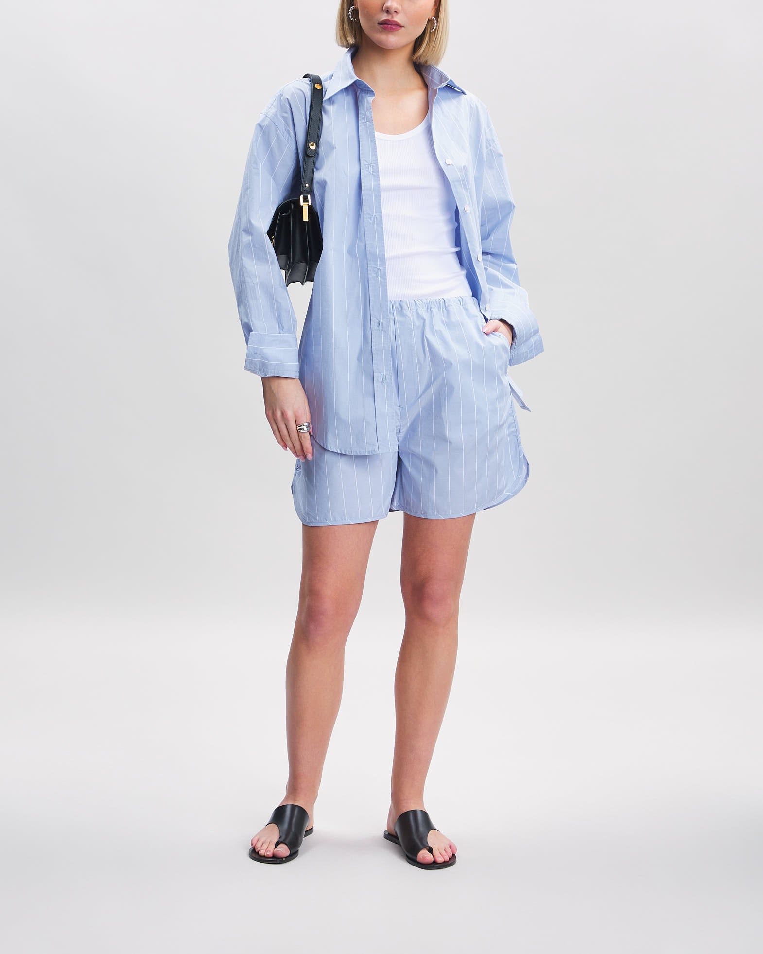 Filippa K Shorts Striped Drawstring Light blue von Filippa K