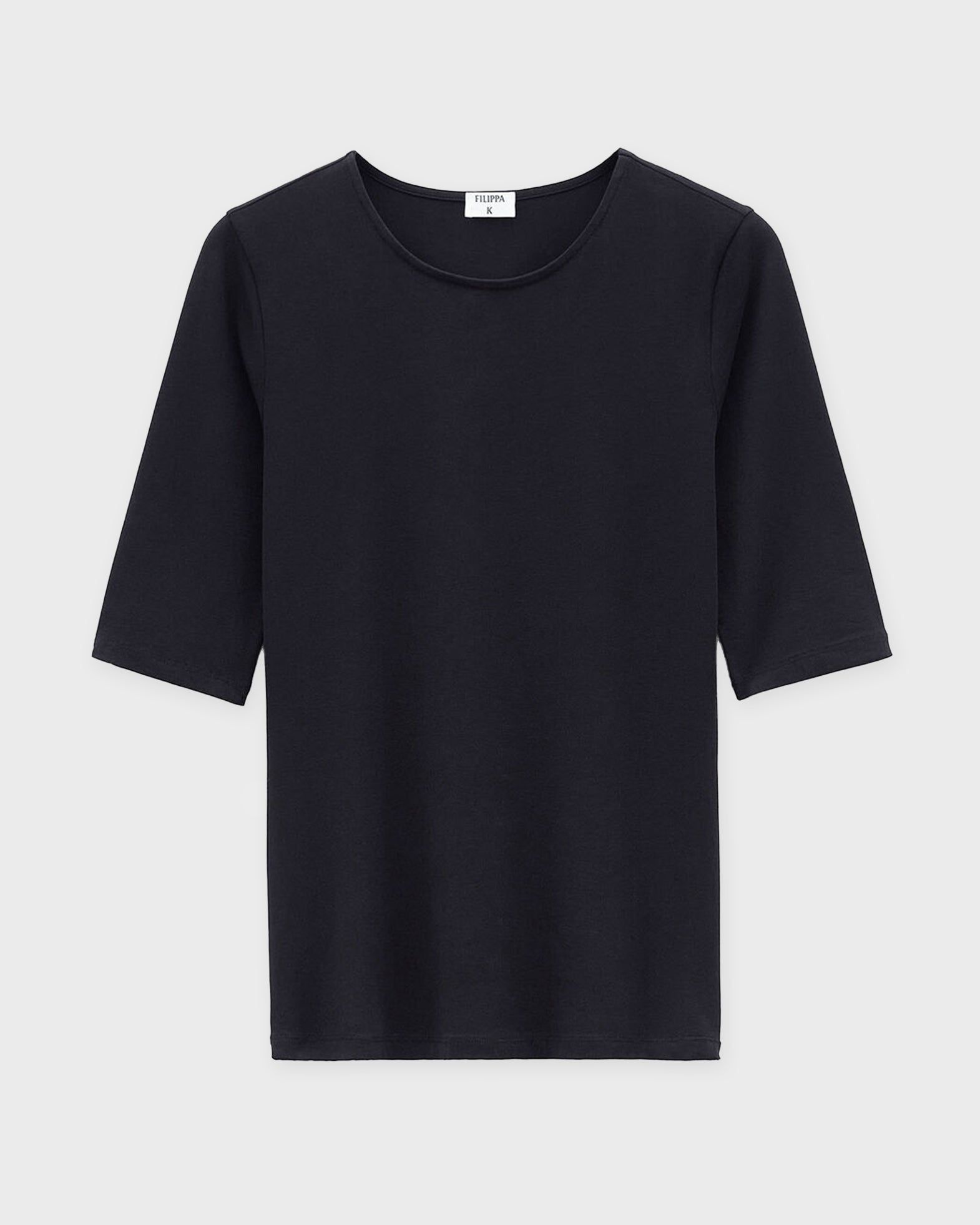 Filippa K T-Shirt Cotton Stretch Elbow Sleeve Black von Filippa K