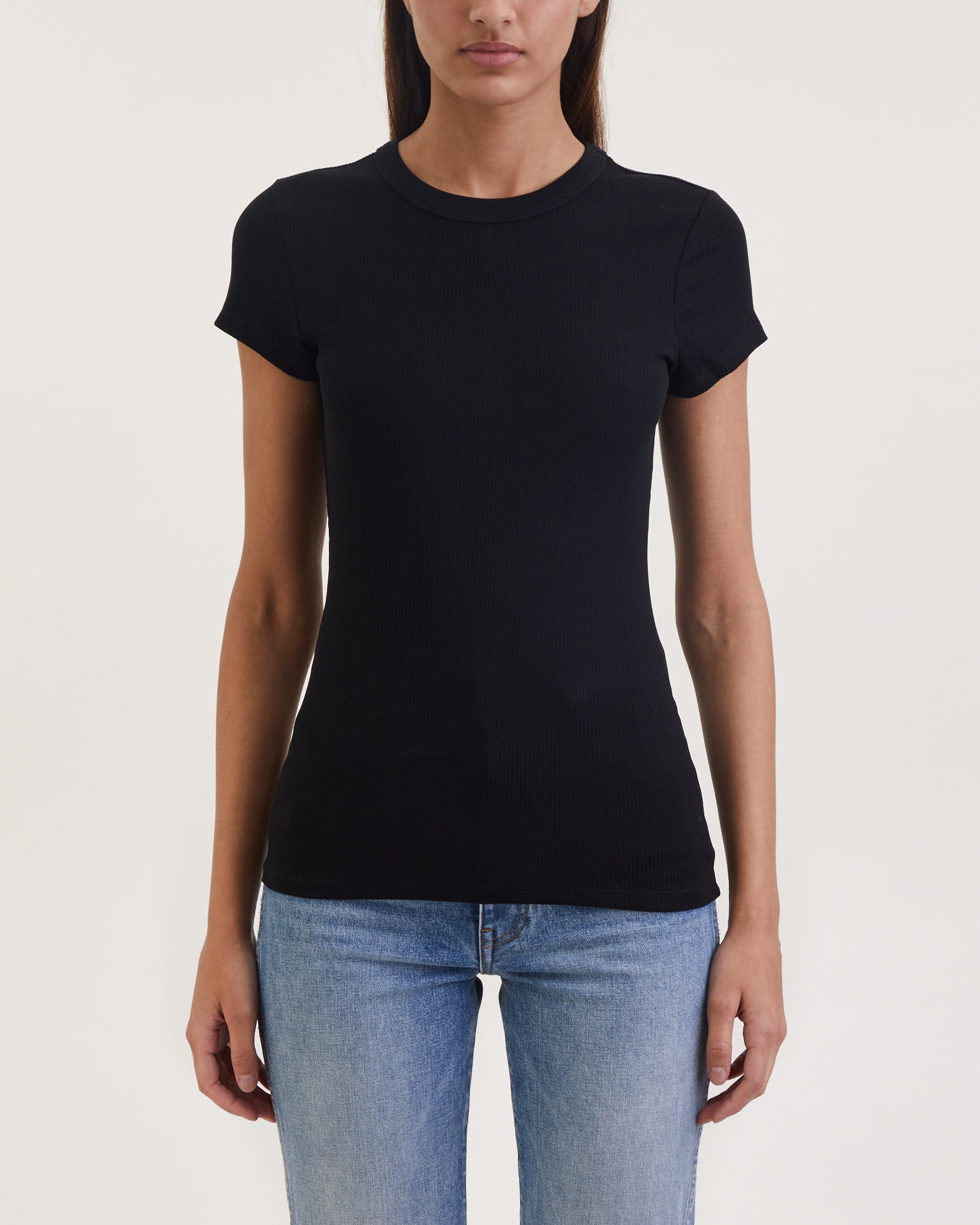 Filippa K T-Shirt Fine Rib Black von Filippa K