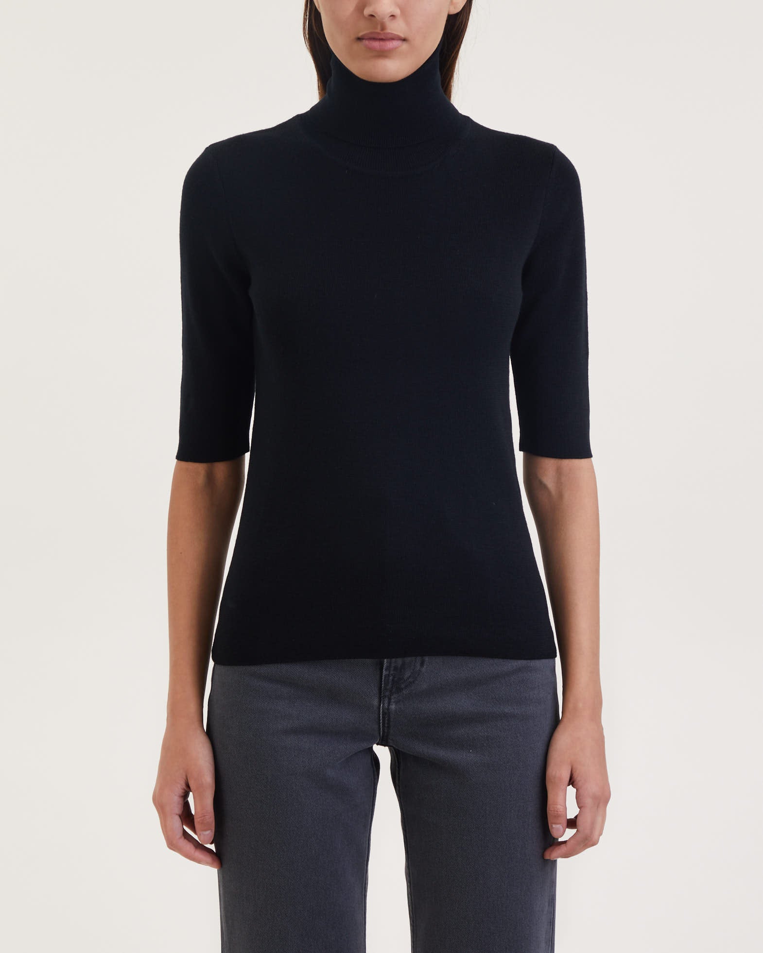 Filippa K Top Merino Elbow Sleeve Black von Filippa K