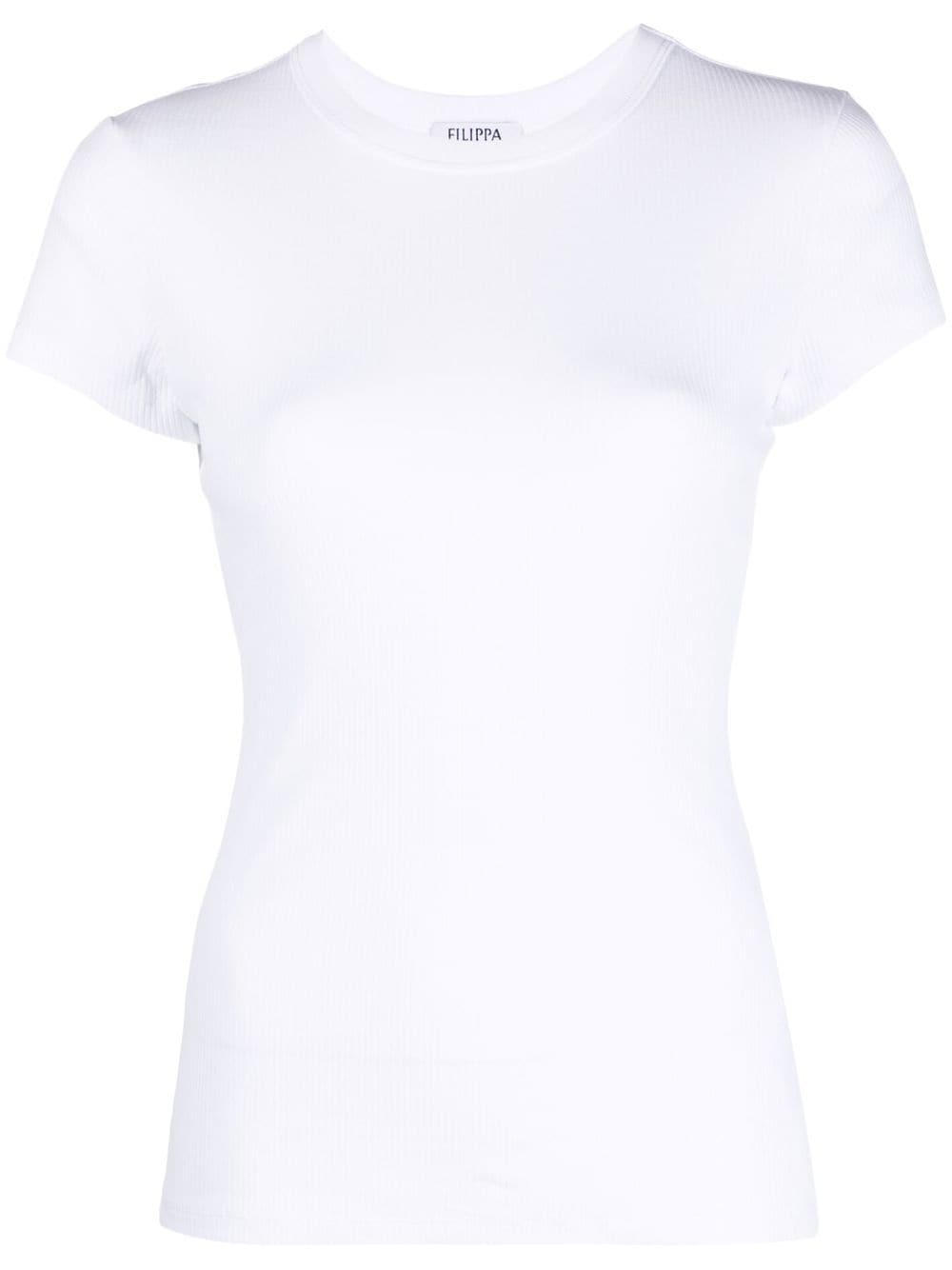 Filippa K T-Shirt aus geripptem Strick - Weiß von Filippa K