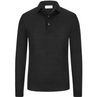 Filippo De Laurentiis Langarm-Poloshirt in Feinstrick aus Super-120-Merinowolle von Filippo De Laurentiis