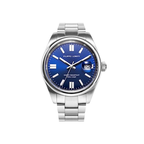 FILIPPO LORETI Attache – Armbanduhr 42 mm Automatikwerk Sunray Zifferblatt Edelstahluhr | Edelstahlgehäuse 100M Wasserbeständigkeit Herren Armbanduhr, Semi Matt Blue Sunray, 42mm, Uhr von Filippo Loreti