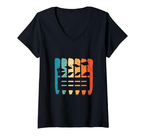 Damen Filmproduzent Schindel Retro Kinematographie Filmemacher T-Shirt mit V-Ausschnitt Damen Filmproduzent Schindel Retro Kinematographie Filmemacher T-Shirt mit V-Ausschnitt von Film Director Filmmaking Videographer Producer
