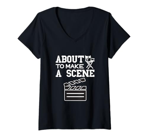 Damen Regisseursstuhl für Filmemacher T-Shirt mit V-Ausschnitt Damen Regisseursstuhl für Filmemacher T-Shirt mit V-Ausschnitt von Film Director Filmmaking Videographer Producer