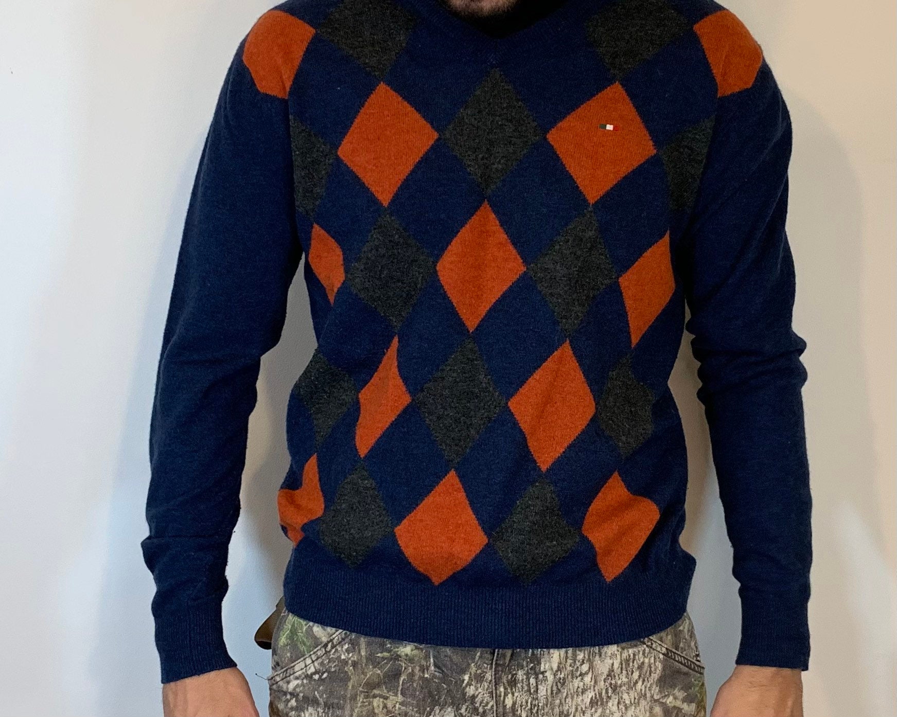 Vintage Wollmischung Argyle Strickpullover Pullover Gr. M-L Herren von FilmAndCosplay
