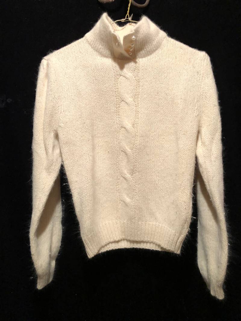 Original 1980Er Jahre Vintage Sarah Taylor Kaninchen/Lamm Fell Seide Shirt Weiße Frau Klein S Original 1980Er Jahre Vintage Sarah Taylor Kaninchen/Lamm Fell Seide Shirt Weiße Frau Klein S von FilmArtMusicEct