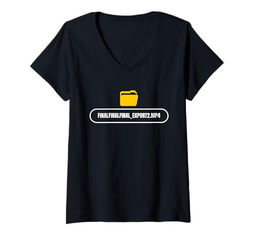 Damen FINALFINALFINAL_EXPORT2.MP4 Editor Filmmaker Movie T-Shirt mit V-Ausschnitt von Filmemacher Film Bearbeitung Designs Idee