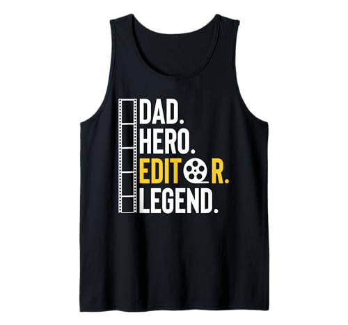 Herren Dad Hero Editor Legend Fathers Day Filmmaker Movie Editor Tank Top von Filmemacher Film Bearbeitung Designs