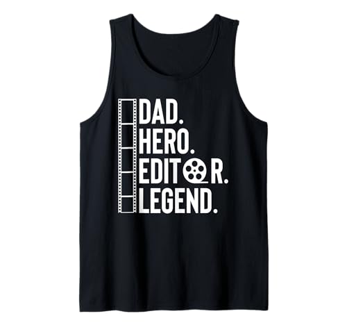 Herren Dad Hero Editor Legend Fathers Day Filmmaker Movie Editor Tank Top von Filmemacher Film Bearbeitung Designs