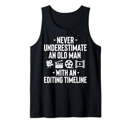 Herren Never Underestimate An Old Man With An Editing Timeline Tank Top von Filmemacher Film Bearbeitung Designs