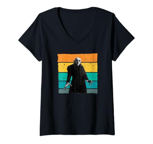 Damen Vampir Orlok, Filmklassiker, GRAF Orlok, Vampir T-Shirt mit V-Ausschnitt Damen Vampir Orlok, Filmklassiker, GRAF Orlok, Vampir T-Shirt mit V-Ausschnitt von Filmklassiker, Vampir-Outfit, Halloween