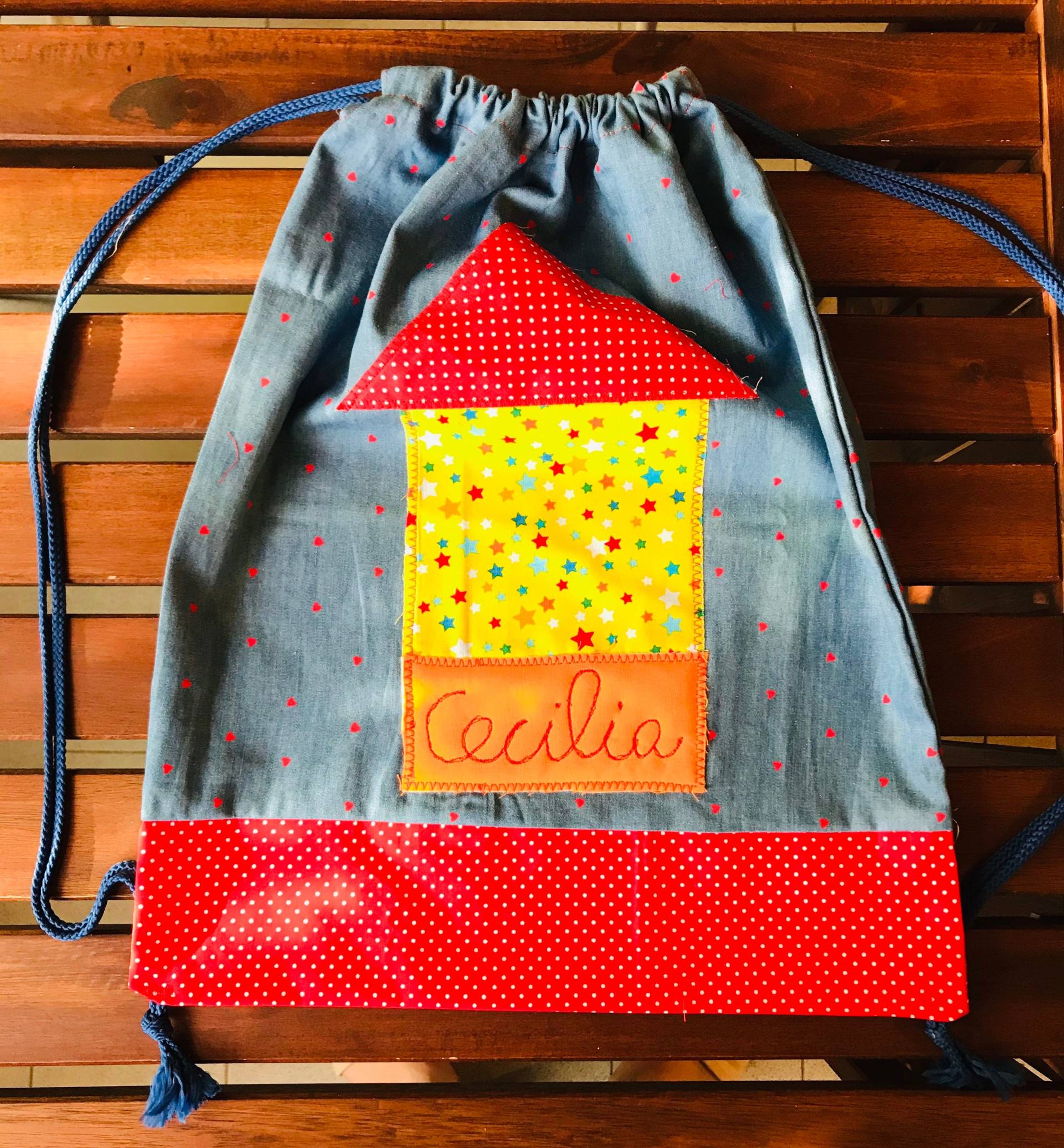 Kindergartentasche, Personalisierbare Kleidertasche, Spielzeugtasche von Filodimamma