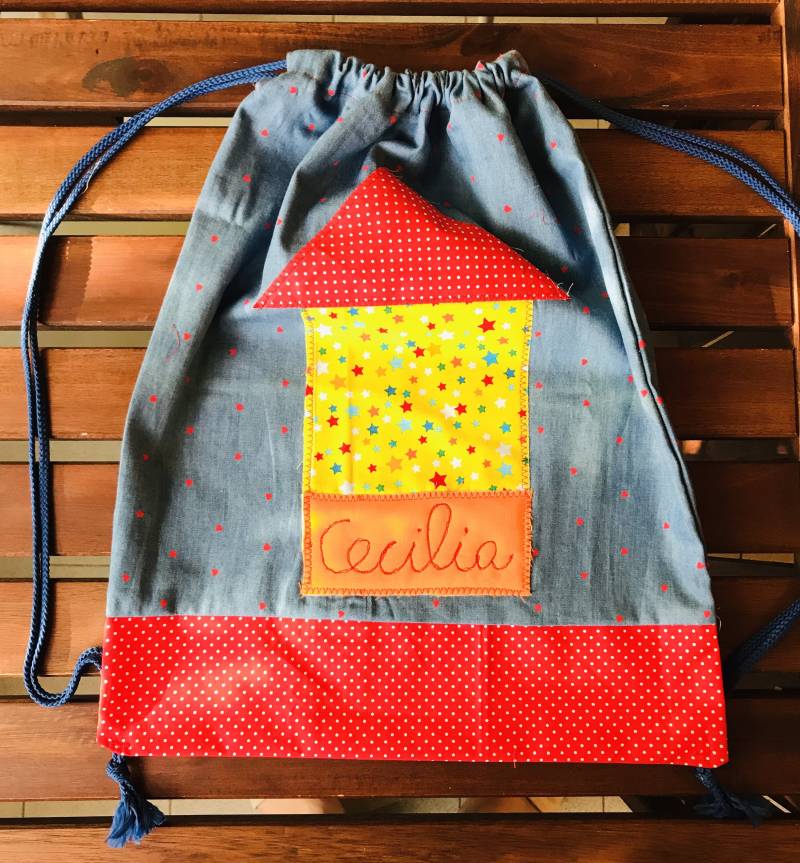Kindergartentasche, Personalisierbare Kleidertasche, Spielzeugtasche von Filodimamma