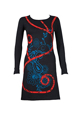 Bezauberndes Ethno Kleid mit verspieltem Patchwork Print - Boho Chic - Ayana (L/XL) von Filosophie