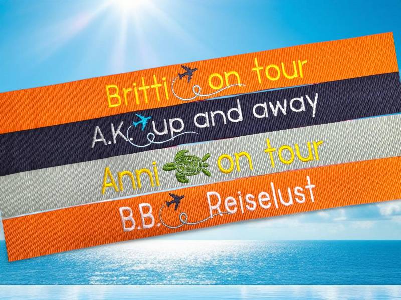 Koffergurt Reise, Mit Namen, Kreuzfahrt, Auffällig Wunschtext Kofferband, Besonderes Geschenk, Rente, Gepäck, Urlaub, Besonders, Gurt von FilosundIch
