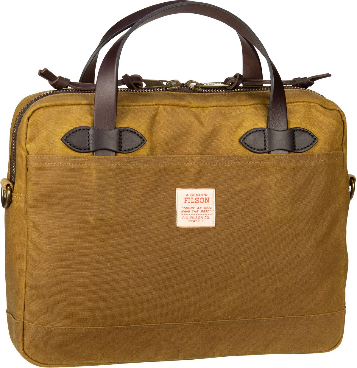 Filson Tin Cloth Compact Briefcase  in Cognac (7.5 Liter), Aktentasche von Filson