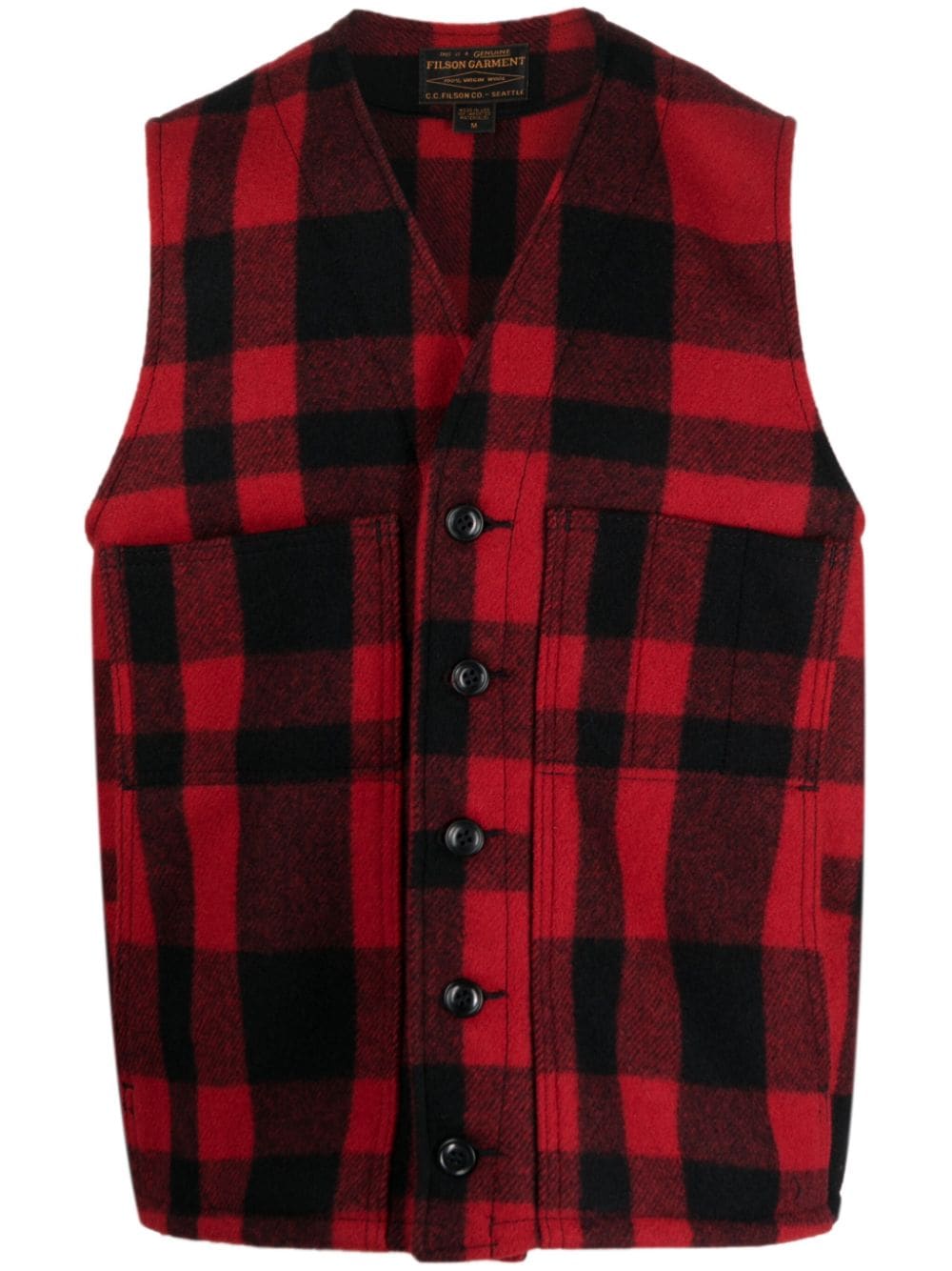 Filson Karierte Mackinaw Weste - Rot von Filson