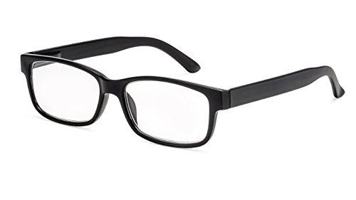 Filtral Eckige Lesebrille/Moderne Lesehilfe mit flexiblen Federbügeln für Damen und Herren/In Schwarz, 2,00 dpt, F4555638 von Filtral