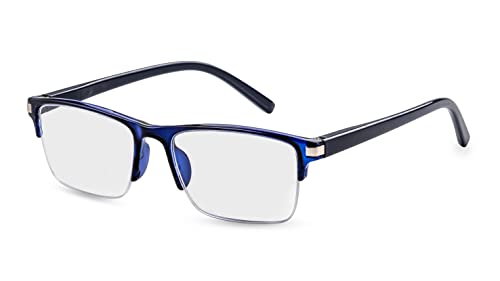 FILTRAL Rechteckige Lesebrille für Damen & Herren/Halbrahmen Brille mit Federscharnieren/Lesehilfe Blau, 1,00 dpt F4565602 von FILTRAL