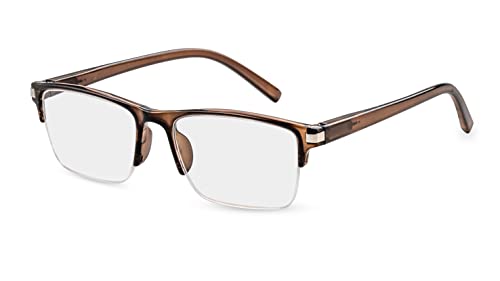 FILTRAL Rechteckige Lesebrille für Damen & Herren/Halbrahmen Brille mit Federscharnieren/Lesehilfe Braun, 1,00 dpt F4566212 von FILTRAL