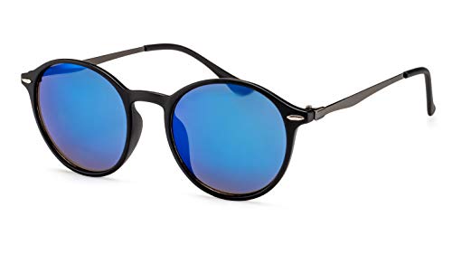 FILTRAL Retro Unisex Sonnenbrille/Runde, blau verspiegelte Sonnenbrille für Damen & Herren/ 100% UV-Schutz F3098622 von FILTRAL