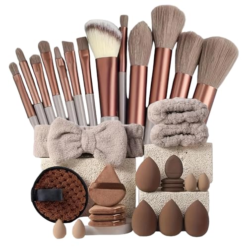 33 Stücke Make -up -Pinselsets, Make -up -Werkzeug -Kit, Kosmetisches Pinsel -Kit, Mit Weichen Und Sanften Borsten, Tragbarem Und Reisefreundlichem Design Für Frauen von Filvczt
