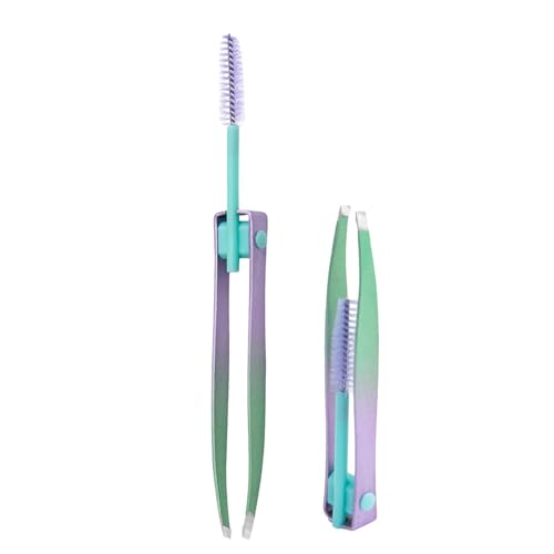 Filvczt Augenbrauen -Pinzetten für Frauen, Augenbrauen Plucker Pinzetten - 2 in 1 Edelstahl - -Clip für mit Pinsel | Wiederverwendbares Haarpfeilwerkzeug, falscher Wimpern von Filvczt